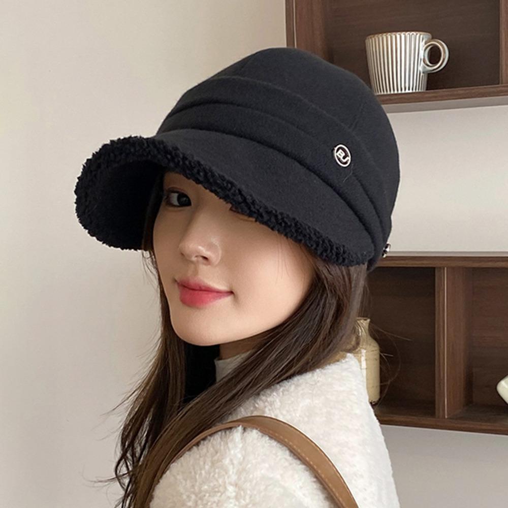 

Fashion Fisherman Hat Adjustable Keep Warm Bucket Hat Large Head circumference Windproof Panama Hat for Women чорний