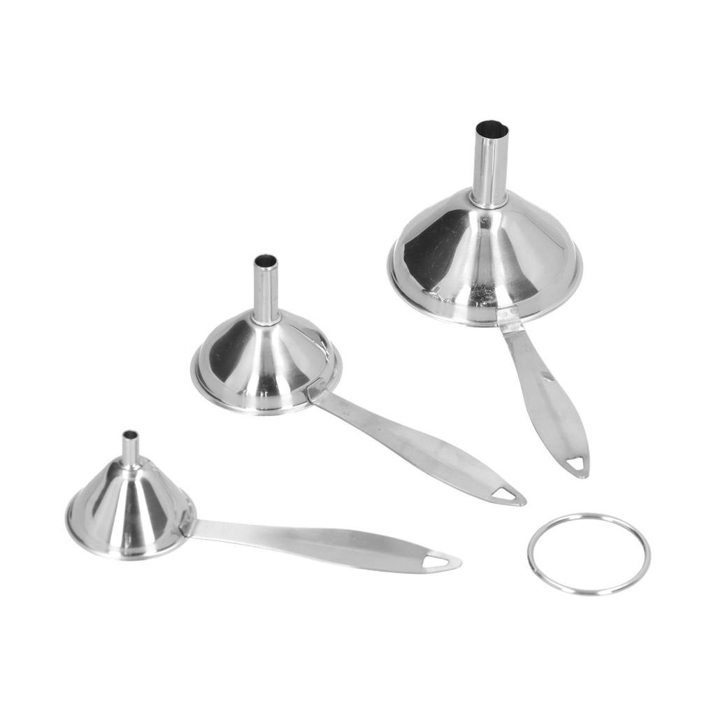 3PCS Stainless Steel Funnel Mini Funnel Oil Vinegar Wine Spice Sauce Leakage Household Oil Leakage