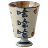 Retro Literary And Artistic Handmade Hand-Painted Haha Goblet Coarse Pottery Blue And White Master Cup Teacup Export