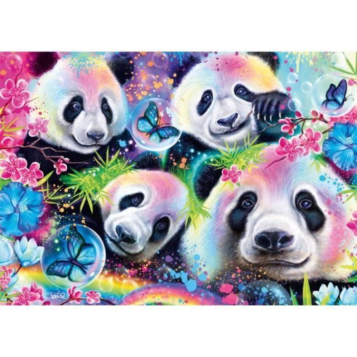 Schmidt Spiele Neon Blumen-Pandas - 1000 Teile