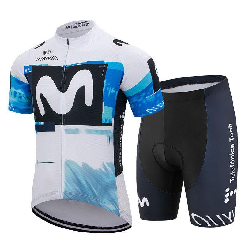 Mens Cycling Jersey Bib Shorts Set Quick Dry Breathable Road Bike Outfit Ride