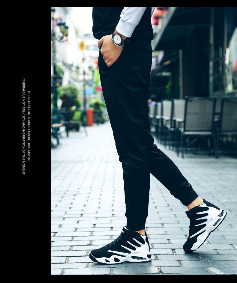 2025 Höst/Vinter Herr Mellanhöga Koreansk Stil Basketbollskor för Studenter, Trendiga Sport Battle Boots.