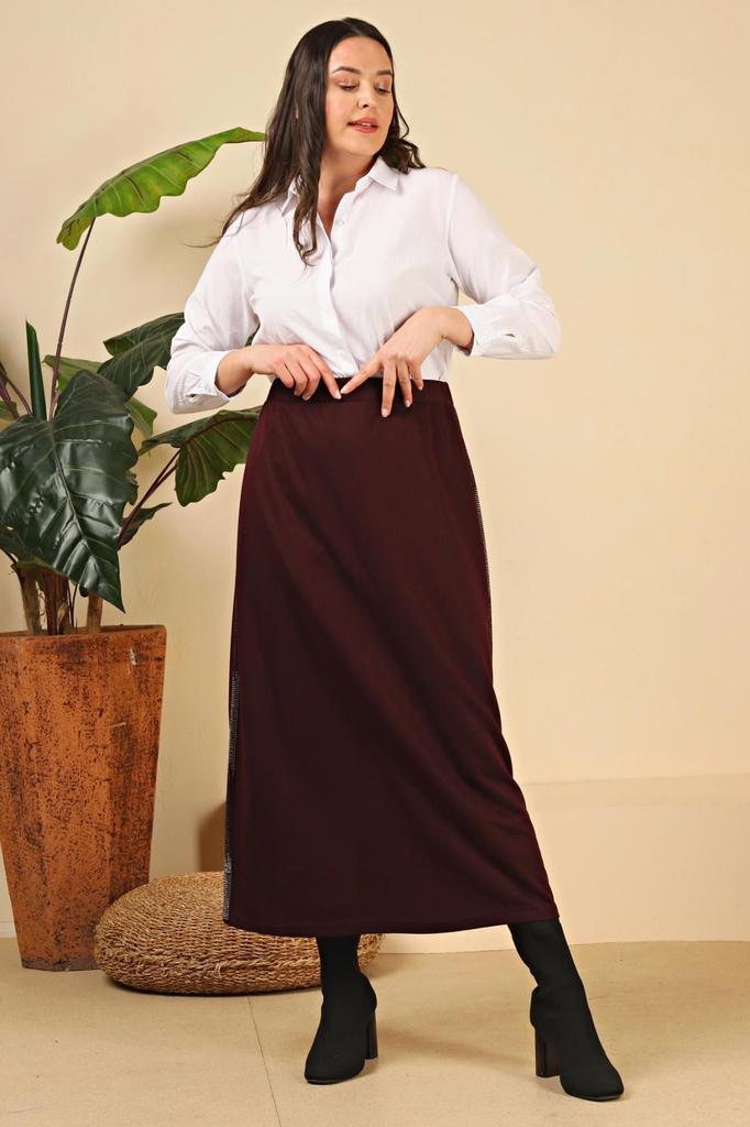 Fustă Stil Femei Mărime Mare Plus Size Creion Fustă Mamă Cu Pietre Laterale