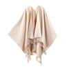 Ladies' Fashionable Single-color Fringed Slit Shawl, Double-sided Three-dimensional Wavy Warm Imitation Cashmere Scarf, Cloak Cardigan