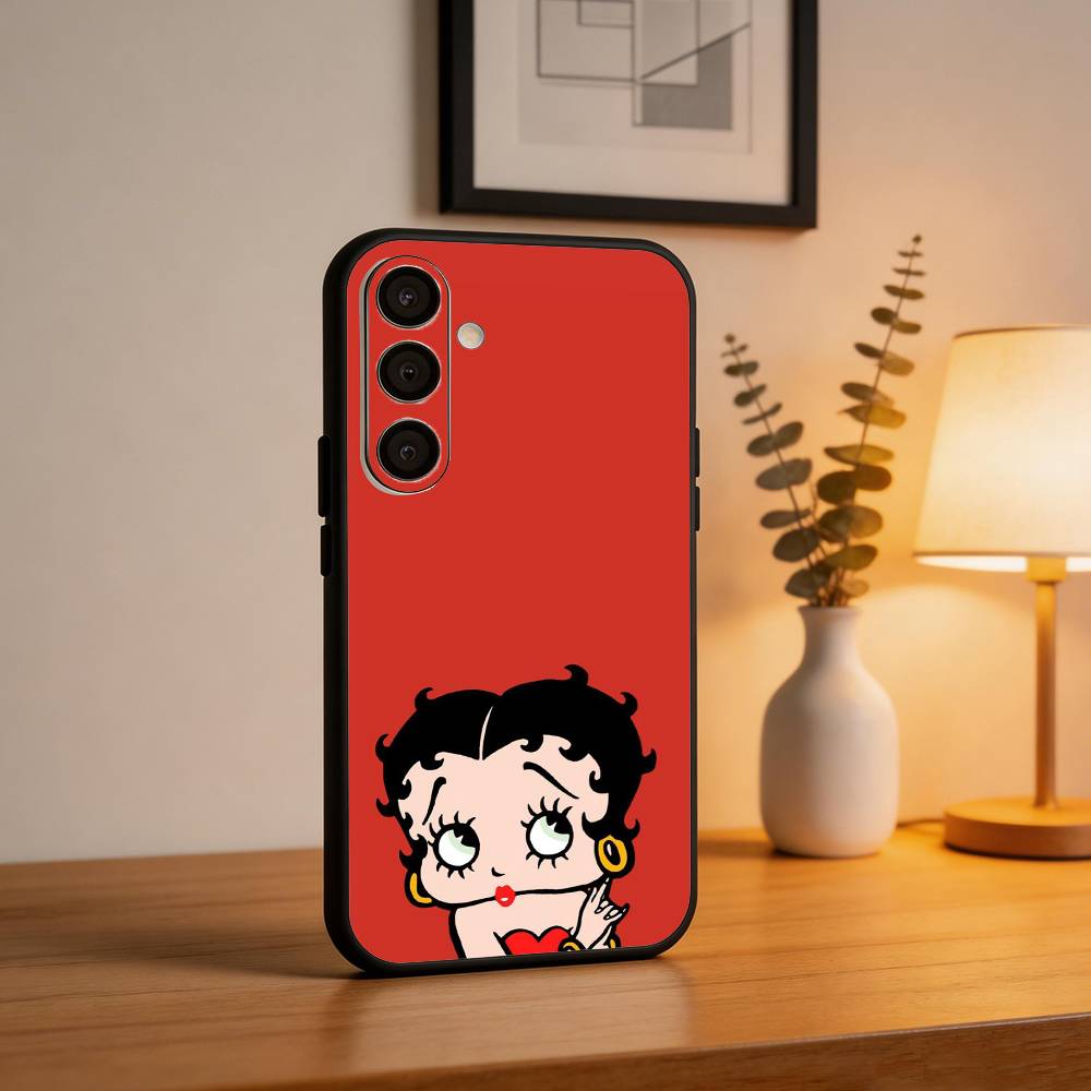 B-Betty Cute B-Boop  Phone Case For Samsung  A73,A21s,A22,A31,A32,A52,A53,A71,A80,Soft Black Shell