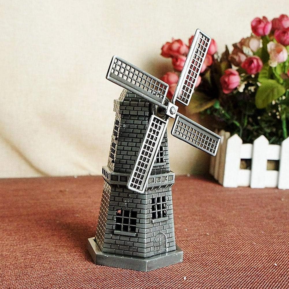 Windmill Ornaments, Mini Vintage European Holland Windmill Statue for Home Office Desktop Bookshelf Decor