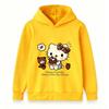 Kids Boys Girls Hooded Pullover Sweatshirt Cute Cartoon Cat Print Chocolate Cake Bear Strawberry Casual Soft Loose Hoodie for Toddlers