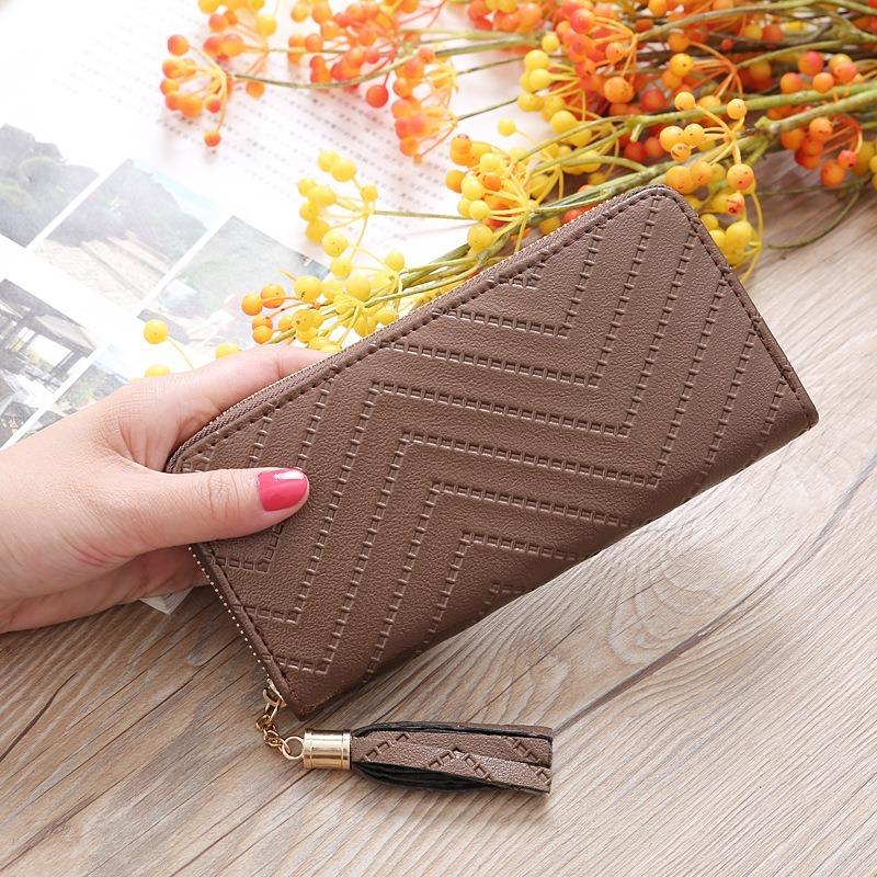 New Women's Wallet Long Zipper Student Bag Single Handle Carrying HandBags