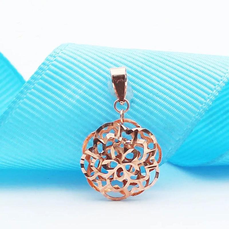 Purple Gold Hollow Flower Fashion Personality Trend Colored Gold Plated Rose Gold Pendant Necklace