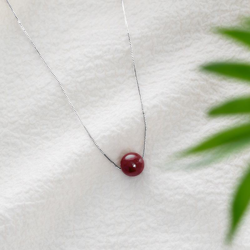 S925 Sterling Silver Cinnabar Zodiac Necklace - Positive Energy Pendant for Girlfriend's Birthday.