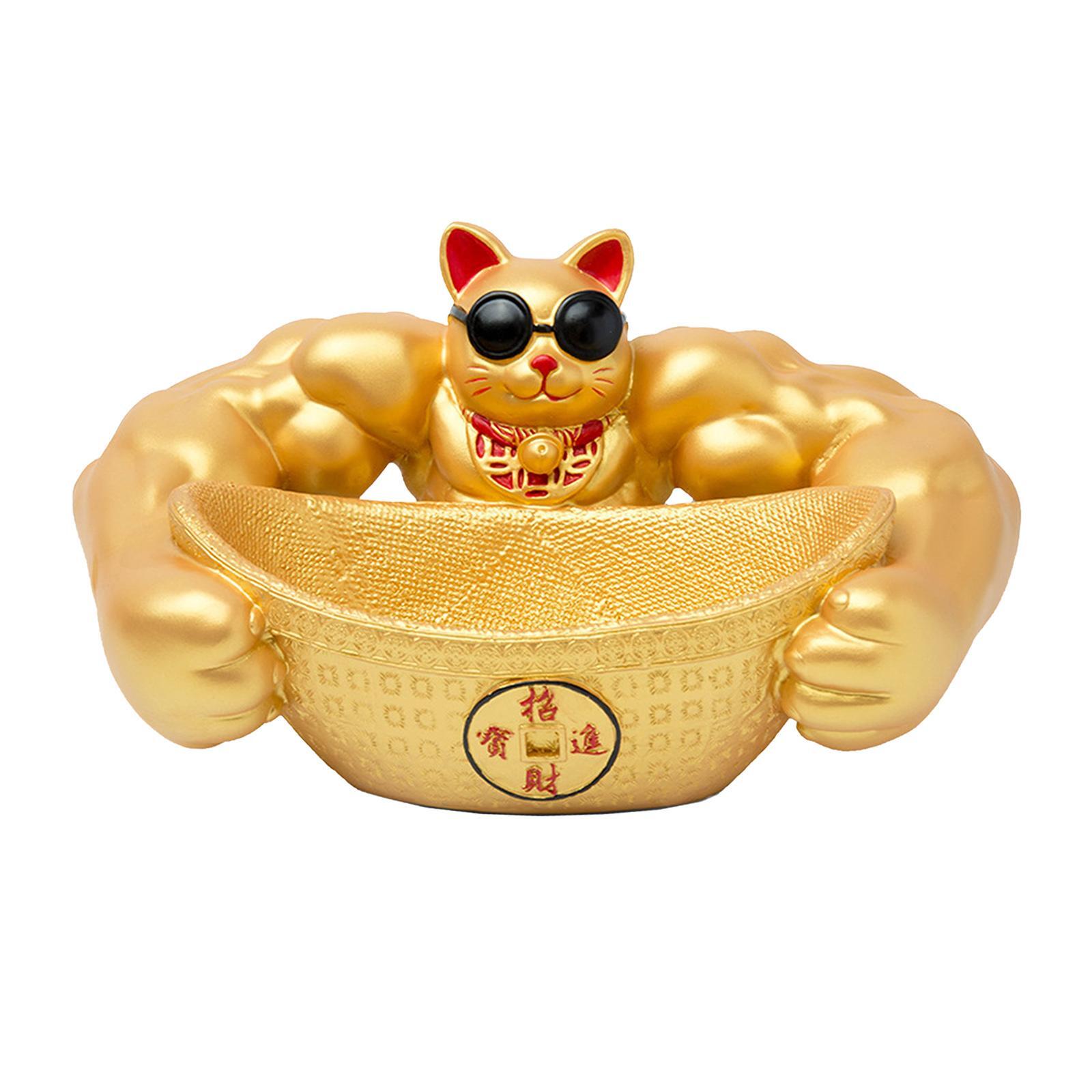 

Lucky Cat Lucky Статуэтка Чаша для хранения сокровищ Коробка для дома Декоративная