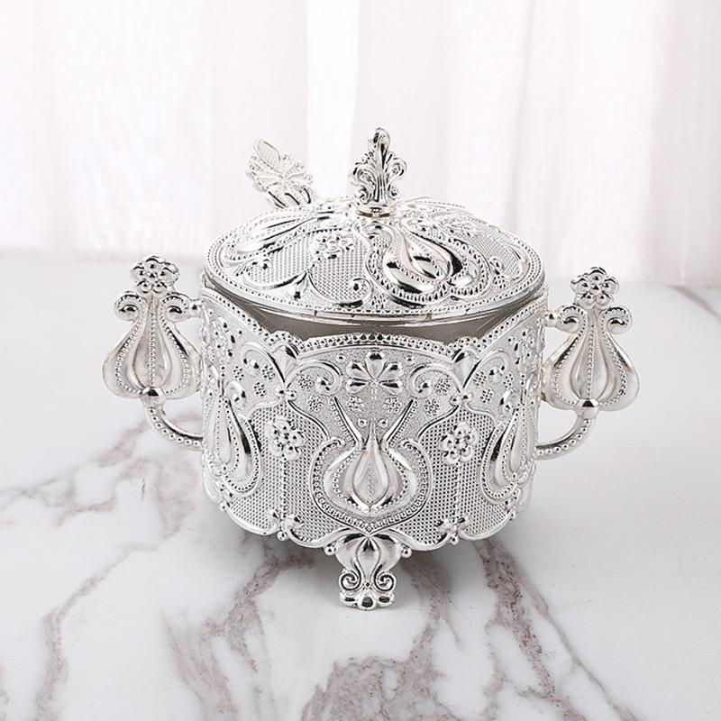 European Style Glass Storage Box Seasoning Bottle Restaurant Kitchen Daily Necessities Golden Storage Tank Kitchen Supplies