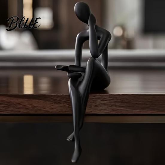 Modern Meditation Figurine 3D Printed Thinker Figurines Ornaments Minimalist Abstract Art Sculptures Bookshelf