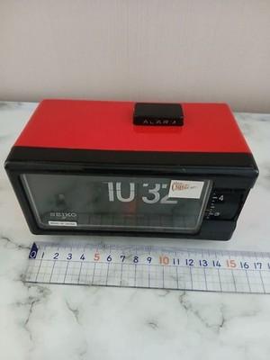 Vintage SEIKO DP690T 70s Red Flip Alarm Clock Retro Japan Tested working