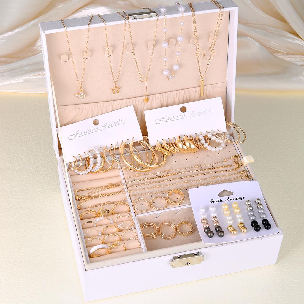 91 Pcs Elegant Vintage Jewelry Set Vintage Multi Layered Necklaces, Dangling Earrings, Rings, Bracelet for Women Gifts 2026 New