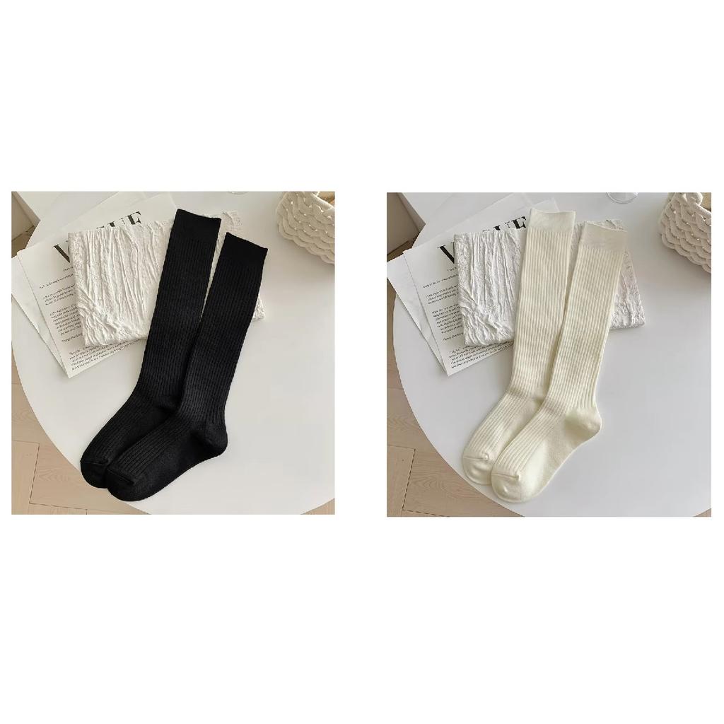 Retro Damenstrümpfe Neue Mode Herbst Lässig Einfarbig Japanischer Stil Warme Socken für Frau Weiche Winter Kniestrümpfe Lang