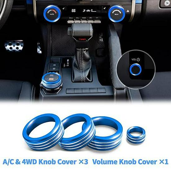 Decorative Ring Set for Toyota Tacoma ’24-'25: Fits Air Conditioning and Volume Knobs