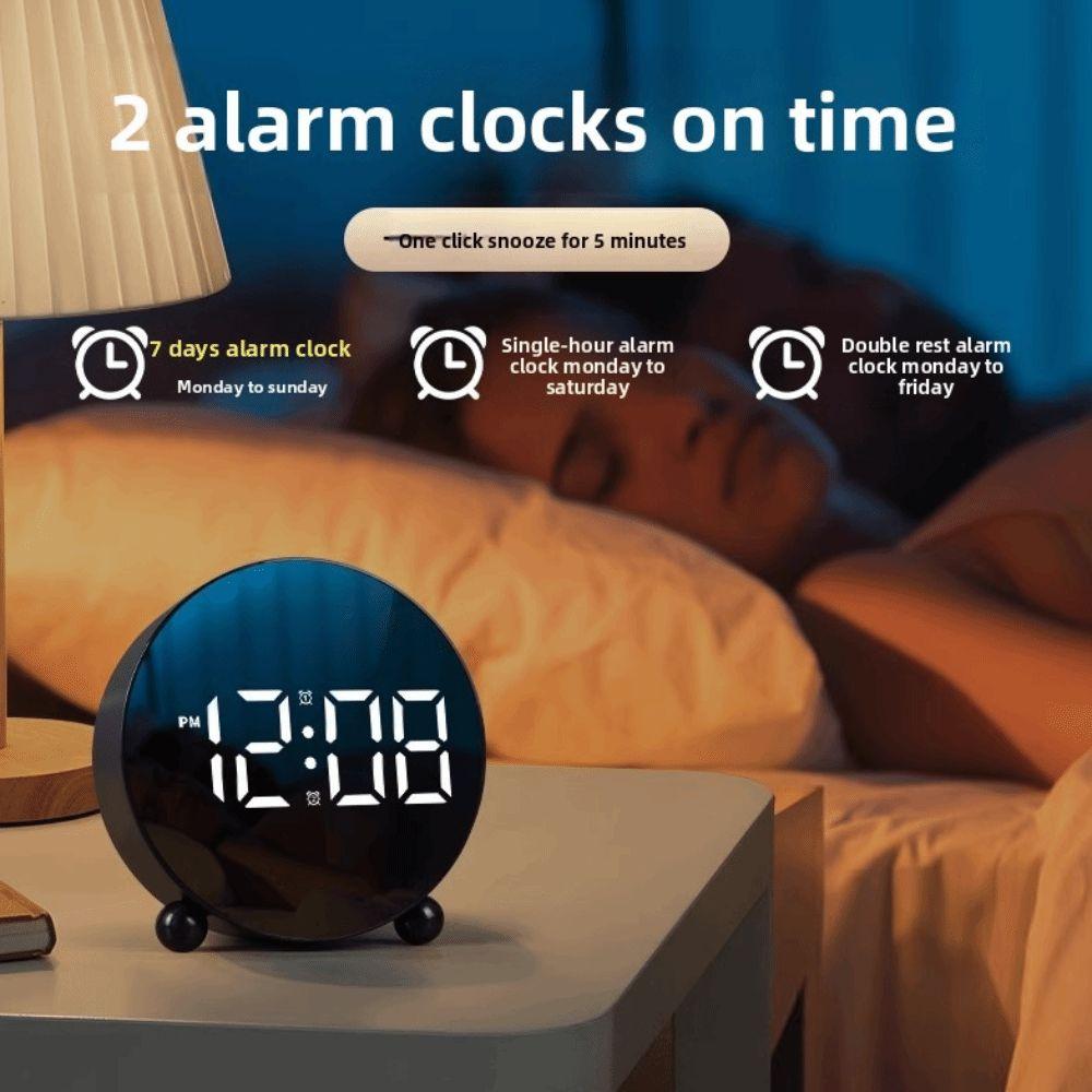 Big Digital Digital Alarm Clock 2 Sets Alarm Smart Alarm Clock Home Decoration LED Clock  Student