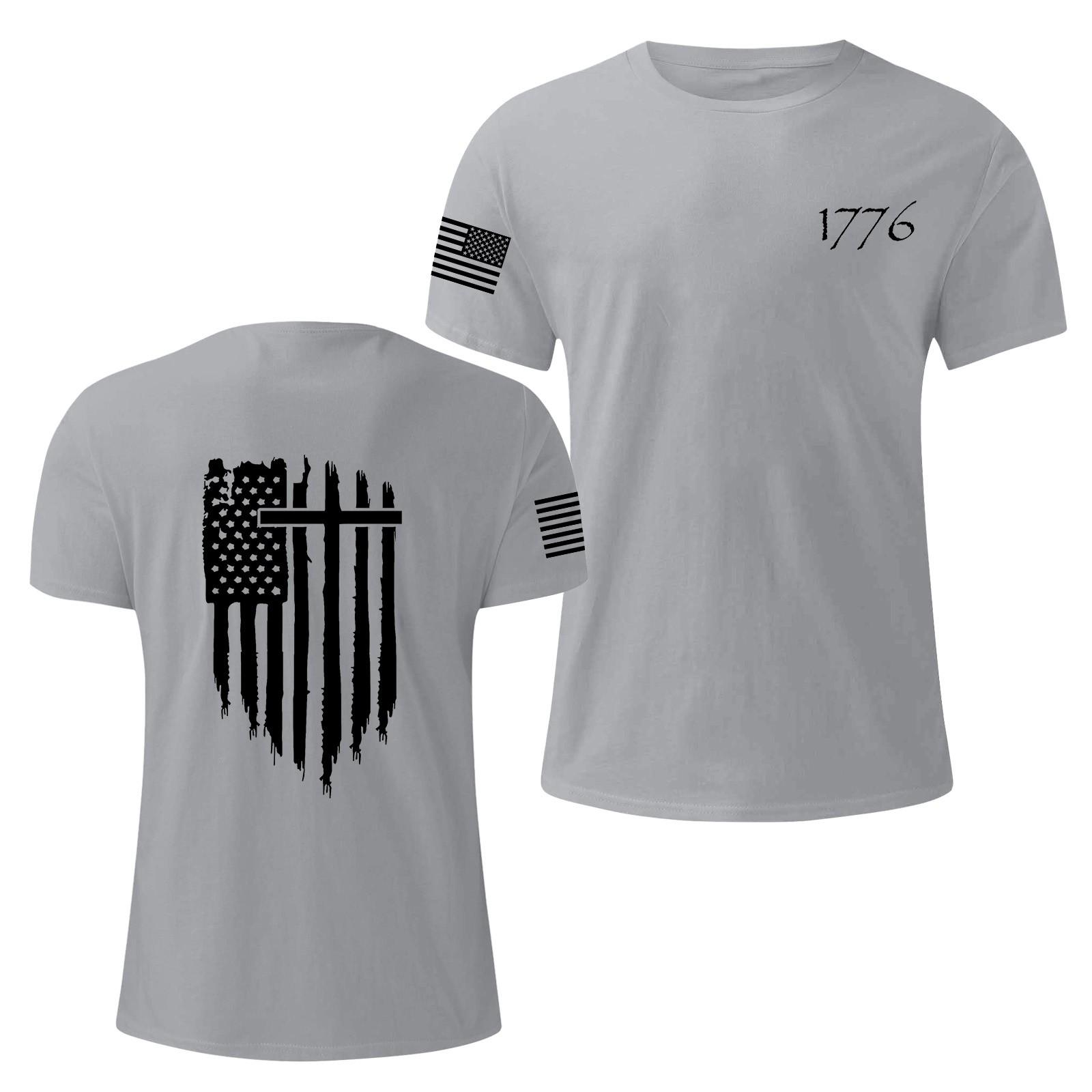 

Мужская модная повседневная футболка с круглым вырезом и коротким рукавом с принтом «День независимости» M