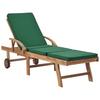 2 Piece Teak Wood Sun Loungers with Cushions Green