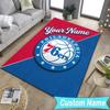 Custom Name76ers Basketball Team Carpet, Indoor Rug, Chair Rug, Living Rooms, Doormat Made From Polyester Home Decor Birthday Christmas Gifts