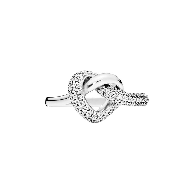 Pandora Heart Knot Ring Women rings Silver 198086CZ 48