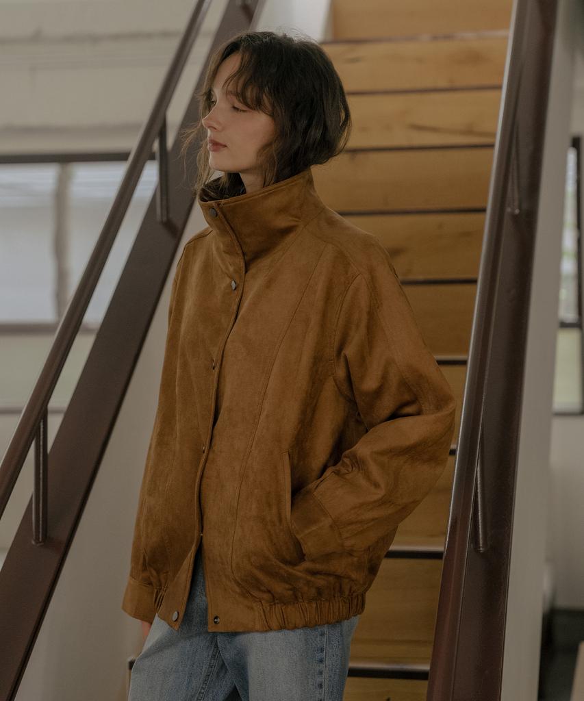 TILL I DIE Suede Quilting High Neck Blouson [Tifa06Jp01]_Camel