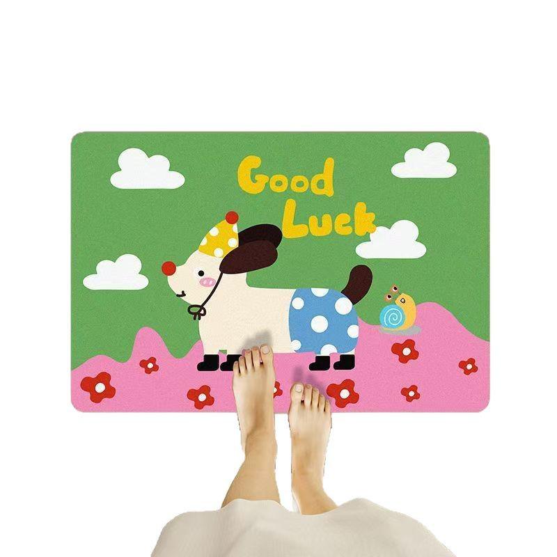 Cartoon Quick-Dry Diatomaceous Earth Bathroom Mat: Absorbent, Dirt-Resistant, Non-Slip 