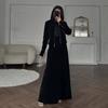 2025 Autumn Women's Suede A-line Woolen Dress with Zipper - Fashionable Long Sleeve Office Wear