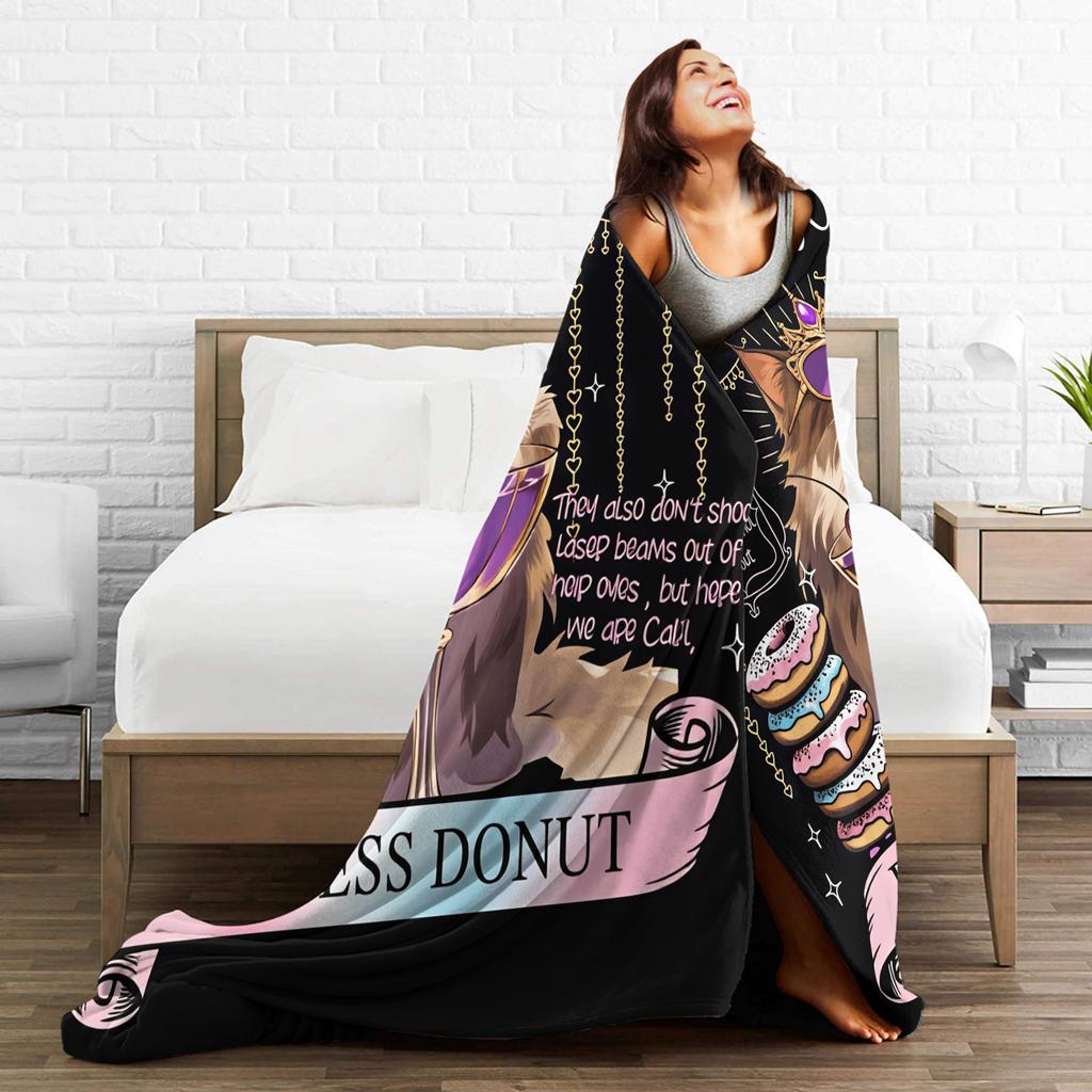 Dungeon Crawler Carl Princess Donut Flannel Blanket Girls Soft Throw Blanket Winter Bedroom Bedspread Sofa Bed Cover