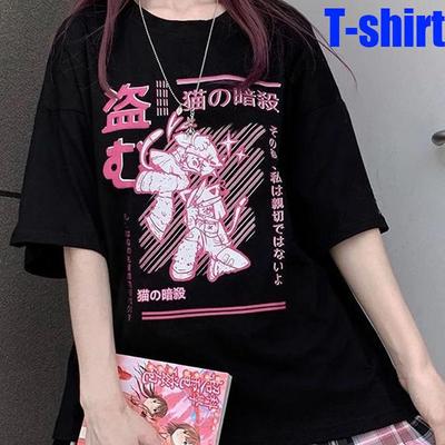 2022 New Fashoin Y2K Printed Cartoon Short Sleeve Girls Casual Loose INS Harajuku T-shirt Punk Streetwear