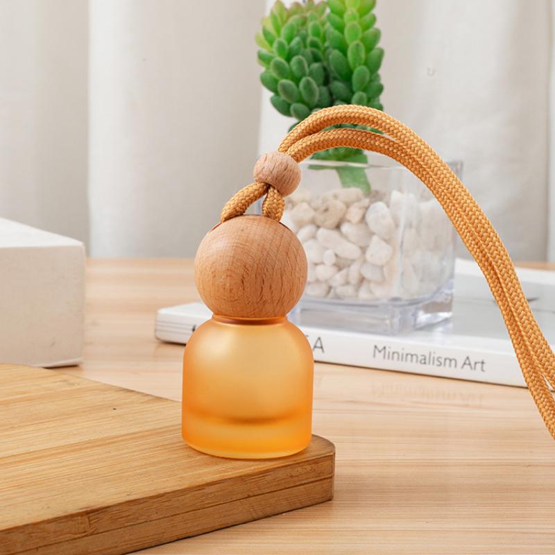 1Pcs Colorful Frosted Glass Bottle Container 11Ml Empty Car Perfume Bottle Aromatherapy Bottle Car Pendant Decoration A2