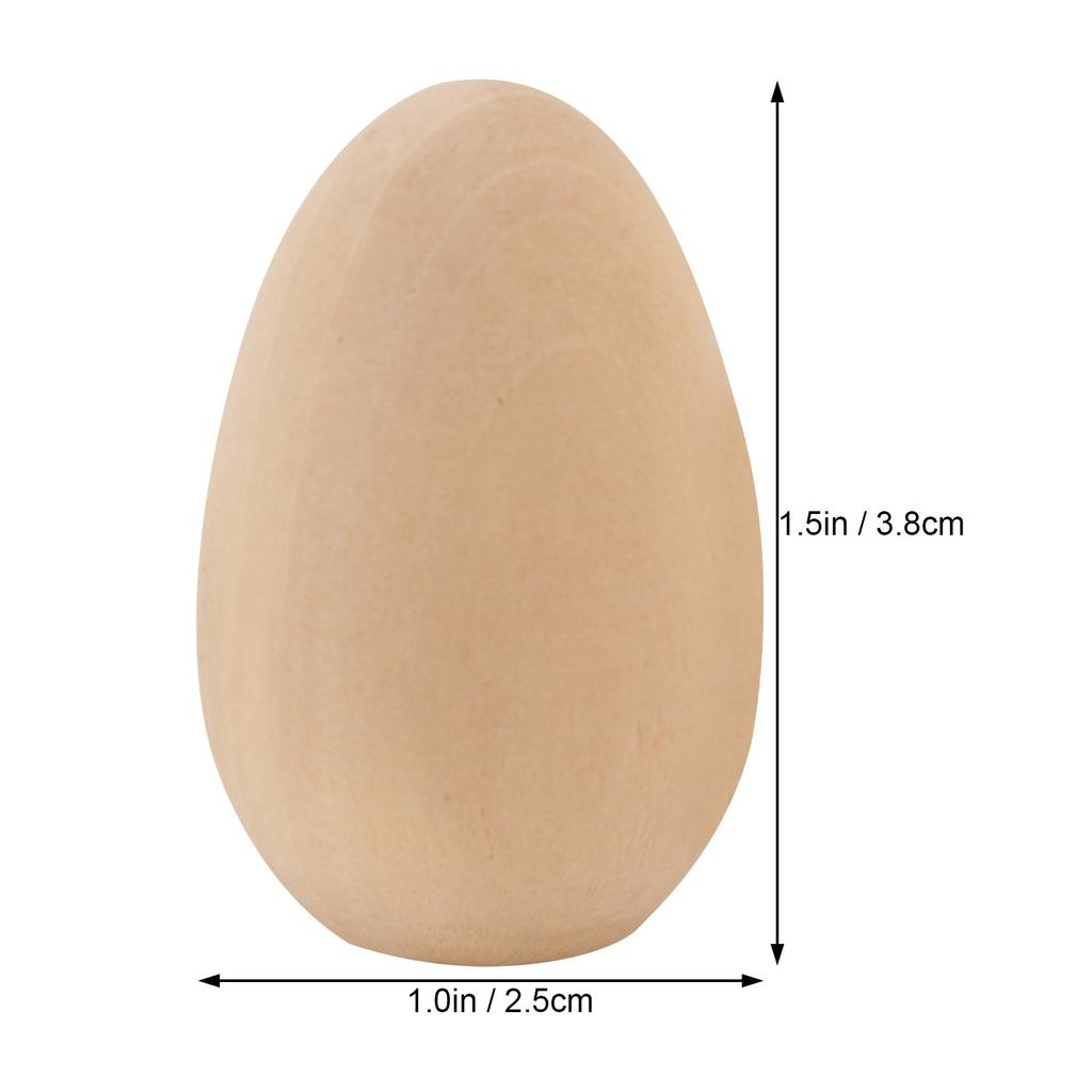 20Pcs DIY Doodle Eggs Kids Hand Painted Craft Flat Bottom Unfinished Wooden Easter Eggs for Painting Exercises