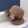 New Spring/Summer Knitted Hat Flower Sunshade Breathable Fisherman's Hat Foldable Fashion Hollow Small Pot Hat