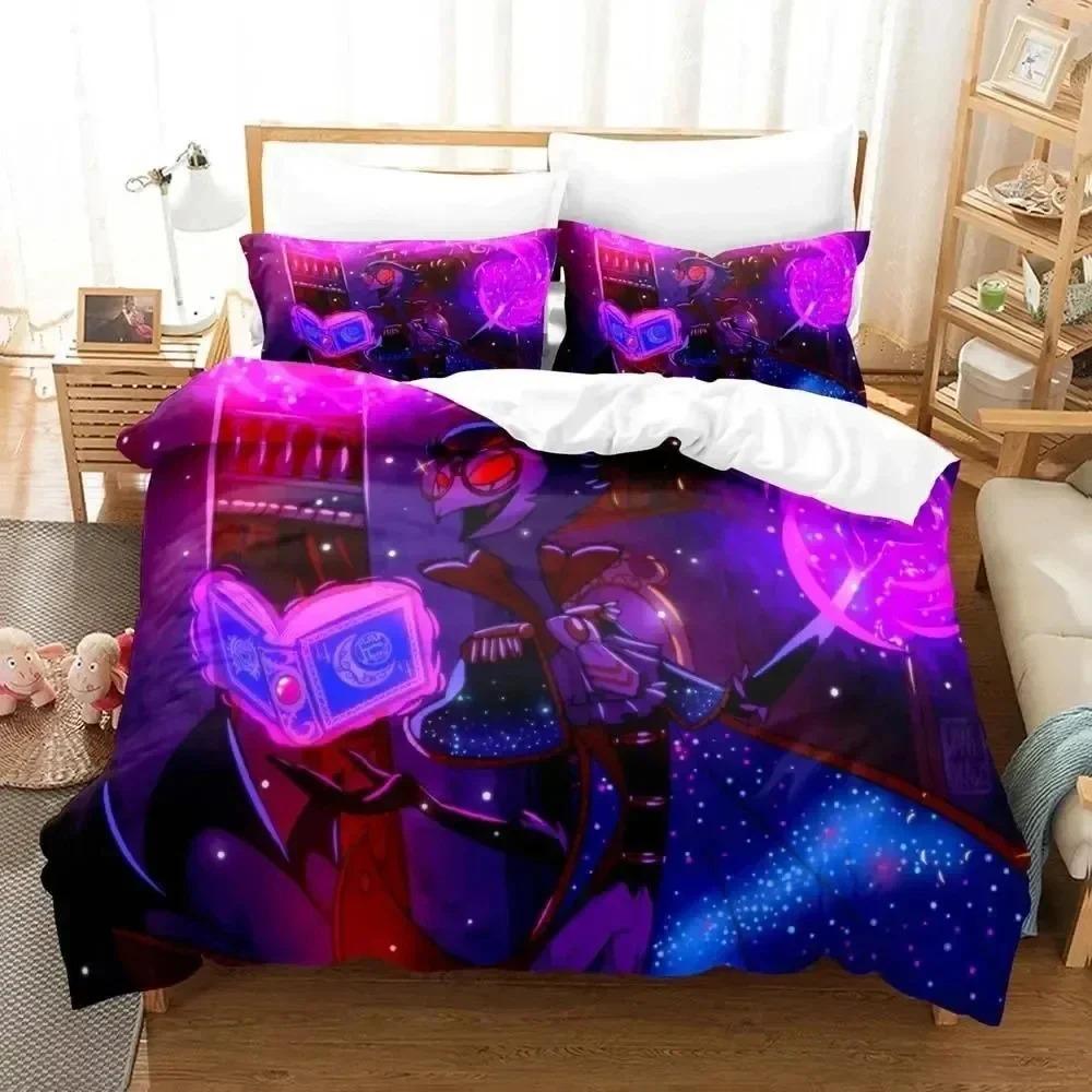 3D Print Anime Stolas Heluva Hazbin Hotels Bos Beding Set Double Twin King Soft with Soft Fabric Duvet Cover Pilowcase Young Boys Bedrom