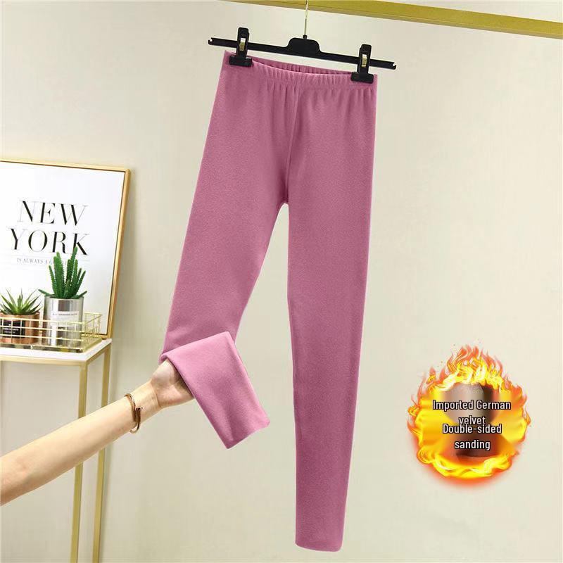 High-Waisted Heating Fleece Leggings - 2025 Slimming, Double Brushed, Elastic for Autumn/Winter