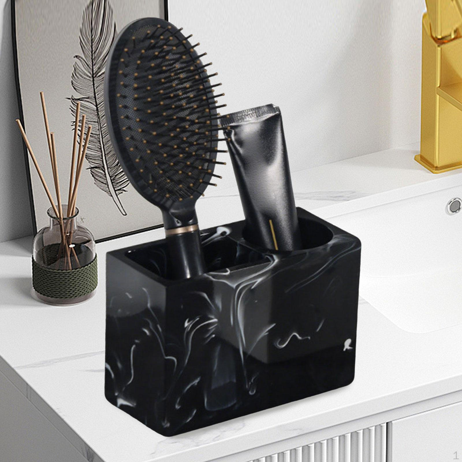 

Держатель для зубных щеток Органайзер для хранения в ванной 2 отделения Легко чистить Кисть для макияжа для