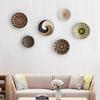 24TE Nordic Straw Woven Wall Decor Round Plate for Creative Wall Decor Ornament for Home Bedroom Living Room Decoration Hanging