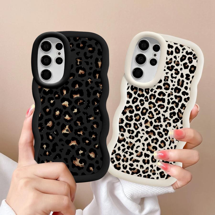 Brown Leopard Print Soft Phone Cover Case for Samsung Galaxy A26 S23 Plus S25 S24 S22 Ultra S20 FE S21 A25 A54 A35 A55 A34 A36