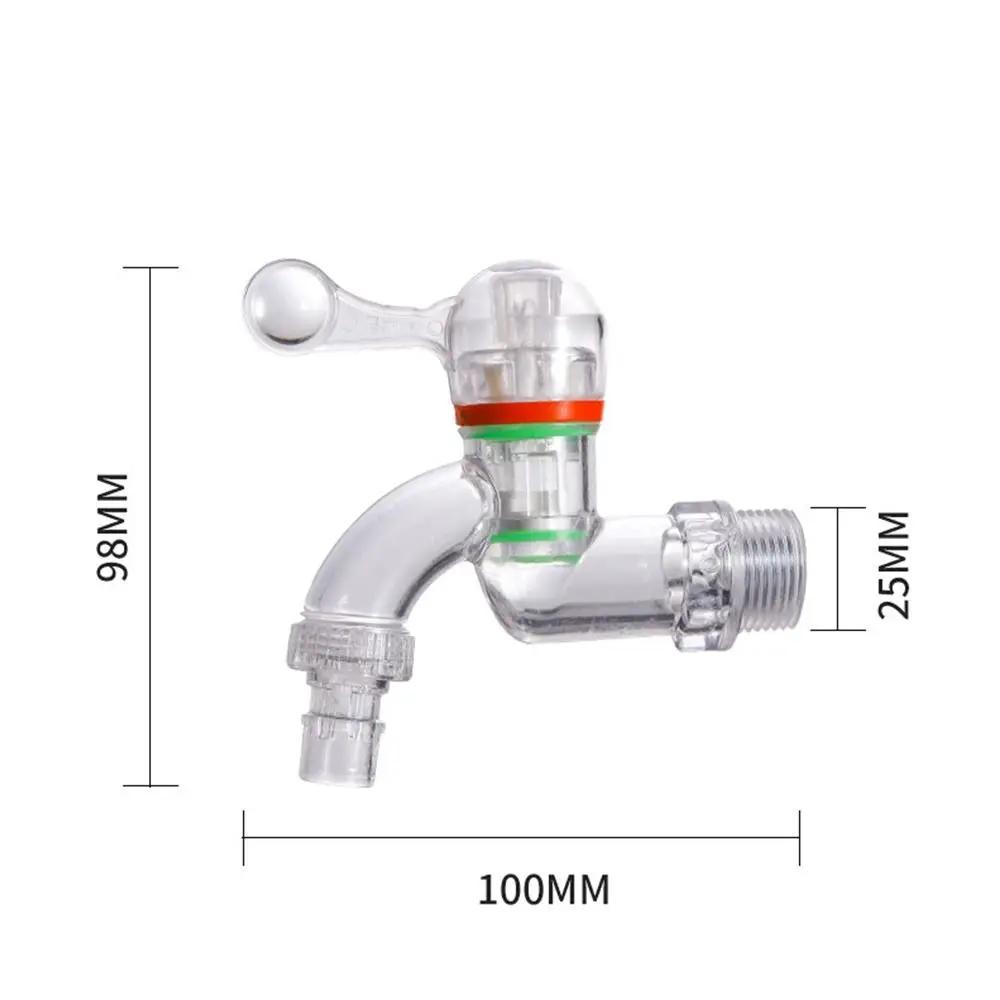 New Transparent Plastic Faucet Water Switch Garden Irrigation Connector 20/25MM Water Tap Multifunctional Water Valve