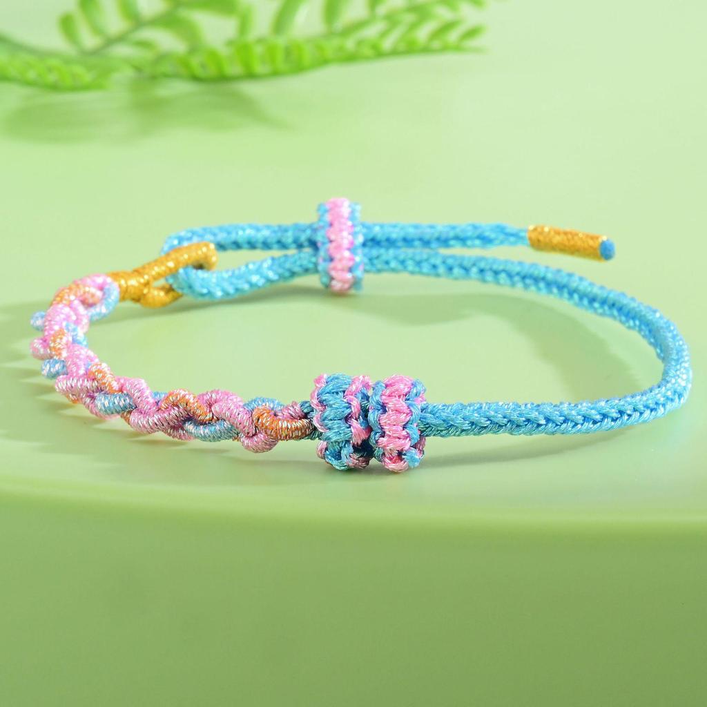 Five-Color Dragon Boat Festival Bracelet: Handmade Ethnic Twist Knot, Adjustable Hand Ornament Gift for Men and Women.