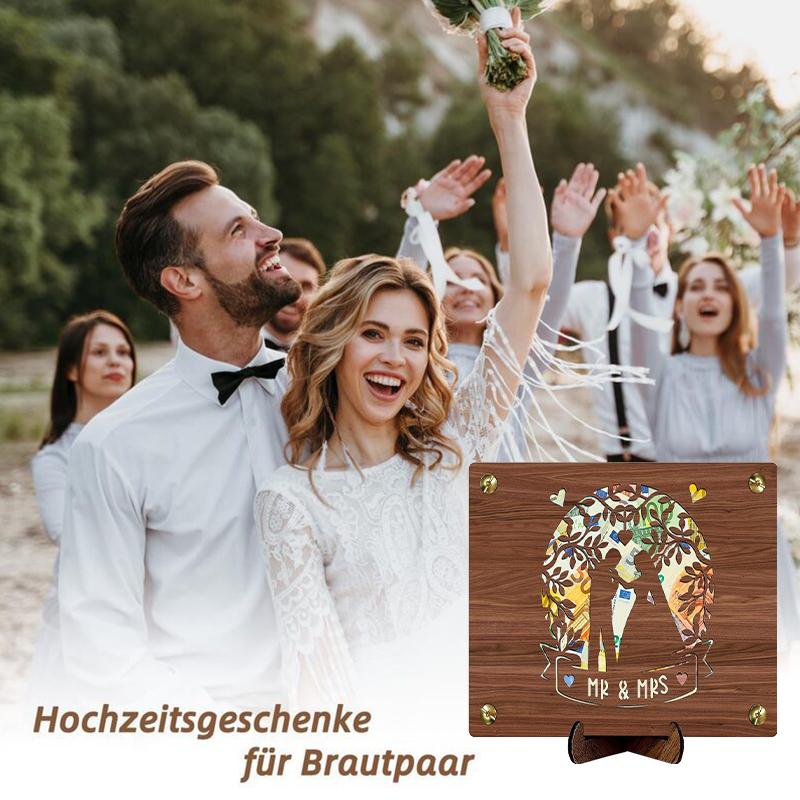 1PC Birthday/Wedding Friend Friendship Gifts Graduation DIY Wooden Photo Frame With Bracket Creative Greeting Card Money Clip