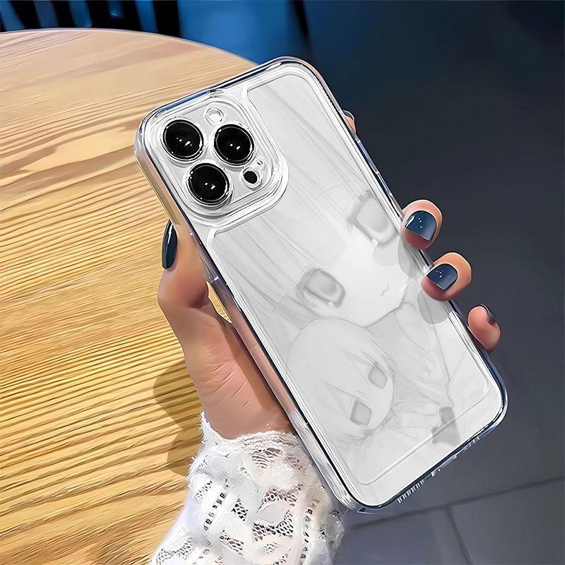 Cute Anime Gentle Girl Pattern Phone Case For iPhone 17 16 15 14 13 12 11 Pro Max XR XS MAX 7 8 PLUS MINI INS Transparent Cover