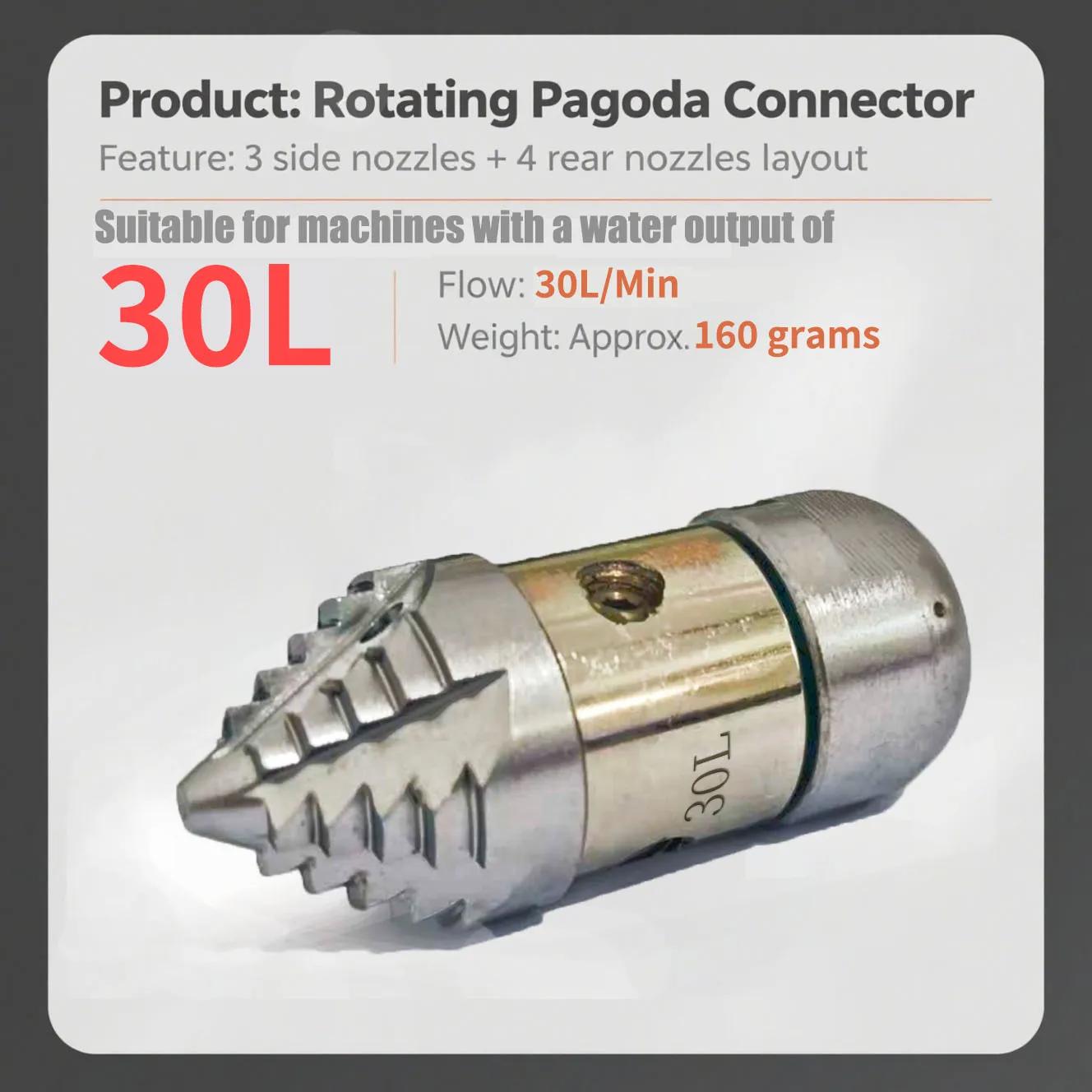 

Heavy-Duty Stainless Steel High Pressure Rotary Nozzle 3/8 - 10-30L/min Flow Sewer Drain Pipe Unclogger, Universal Pressure Was