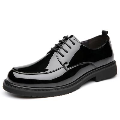 FashionBusiness Black Patent Leather Glossy Shoes for Men 2024 Spring Autumn Business British Black Formal Wedding Shoes Man