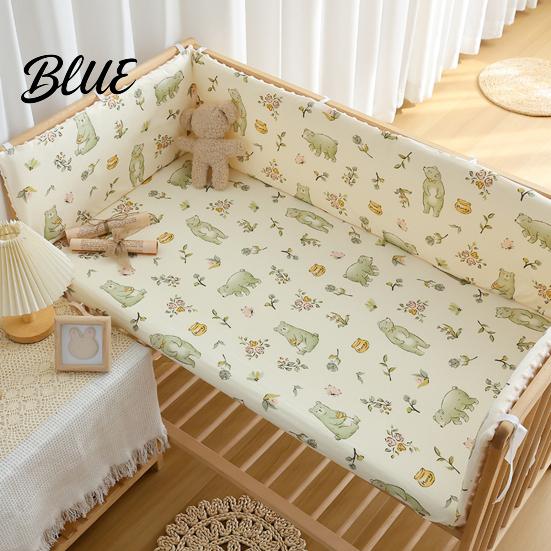 Easy Install Crib Protector Breathable Bumper Pad for Toddler Bed Soft Cotton Bed Rail Baby Shower Gift Newborns with Secure Straps Washable