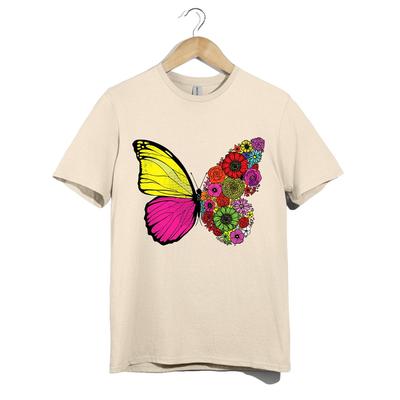 Blumen Schmetterling T-Shirt | Buntes Natur Flügel T-Shirt | Boho Garten Geschenk Top