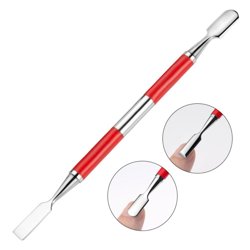 

Горячий маникюрный лак для ногтей из нержавеющей стали, чистая палочка, толкатель для кутикулы, средство для удаления омертвевшей кожи, двусторонний