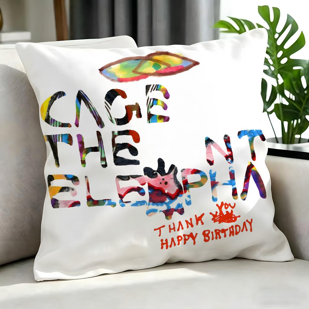 PPop Rock Band Cage The Elephanted Cushion Cover Cushion Cover Set Pcs x x x Pillowcase Decorative Sofa Home Decor