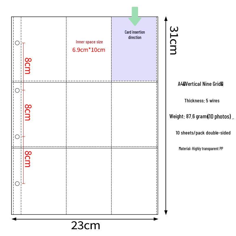 Nine-Grid Refill Pages for 3-Inch Game Cards - Pokémon PP Card Album